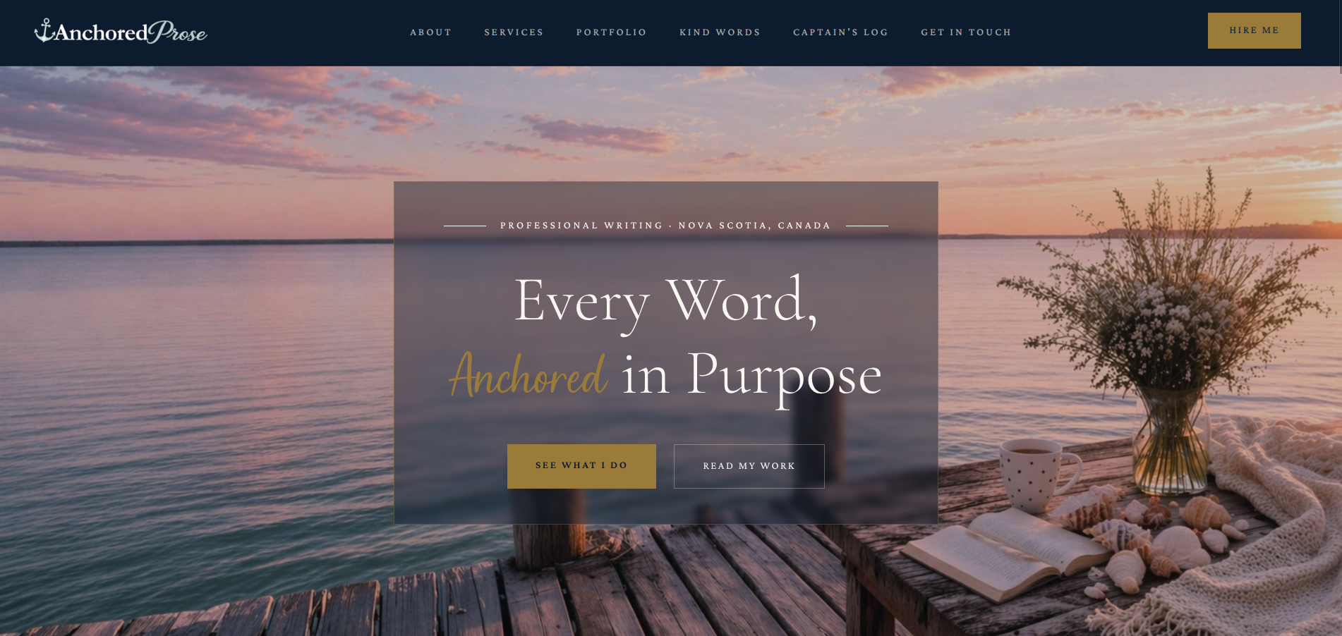 Anchored Prose website