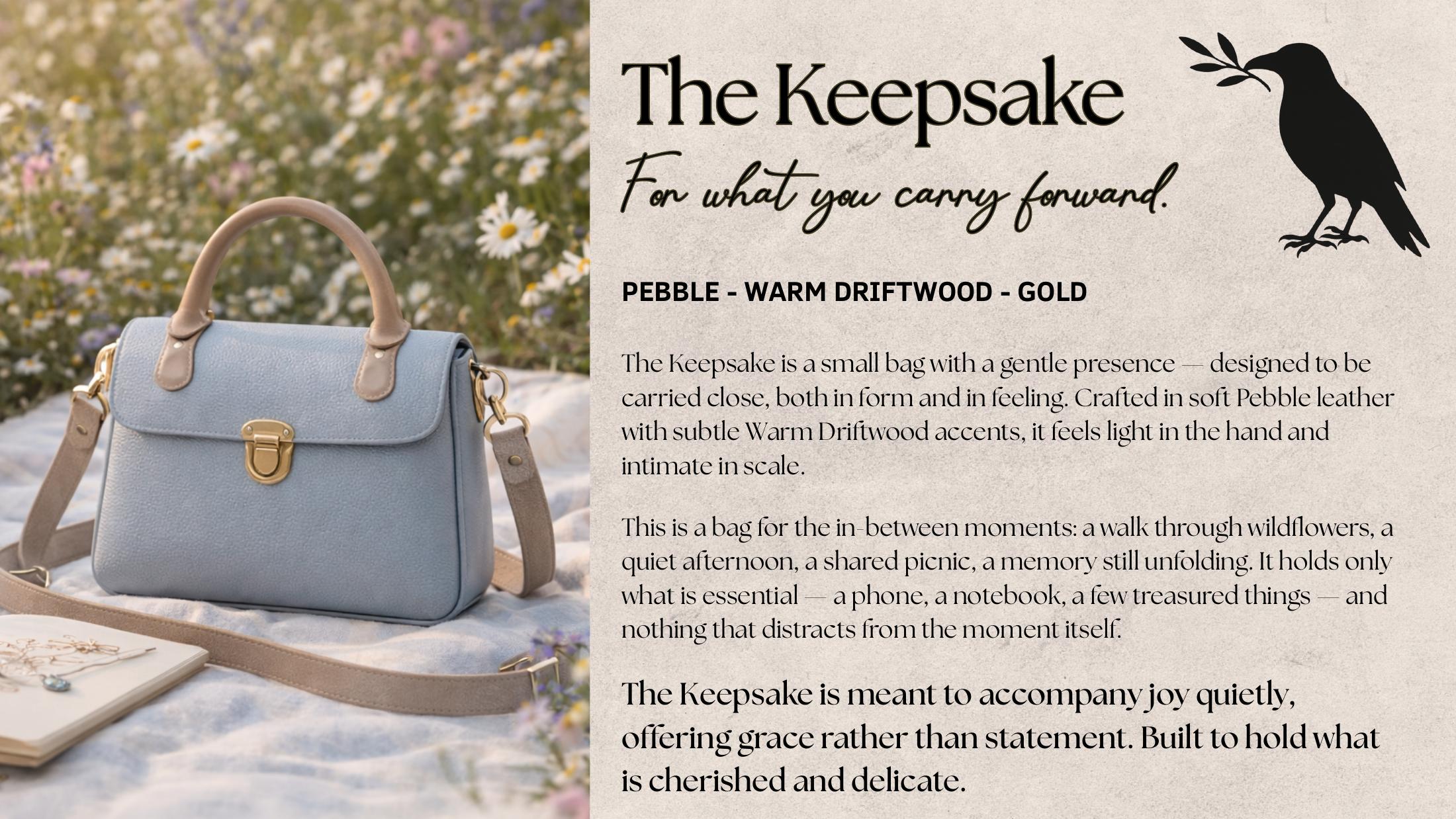 The Keepsake — small carry bag in pebble